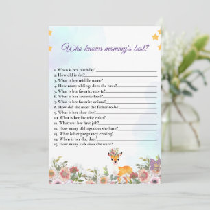 Little deer, Big Joy Pink flower Baby Shower theme Invitation