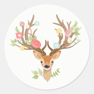 Little Deer favour tag Sticker woodland Antlers