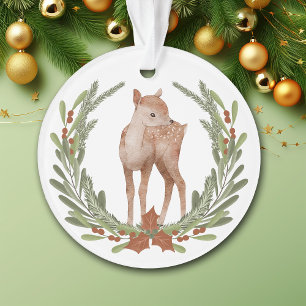 Little Deer Fawn Wreath Grandchild Ornament
