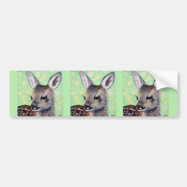 Little Deer Painting Bumper Sticker (Front)