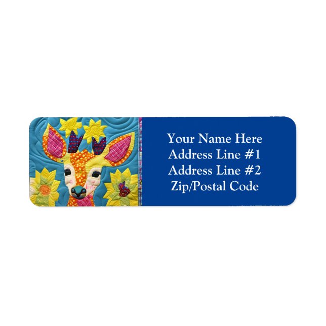 Little Deer Quilt Like Design  Return Address Label (Front)