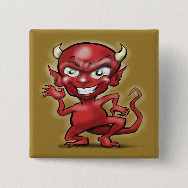 Little Devil 15 Cm Square Badge (Front)