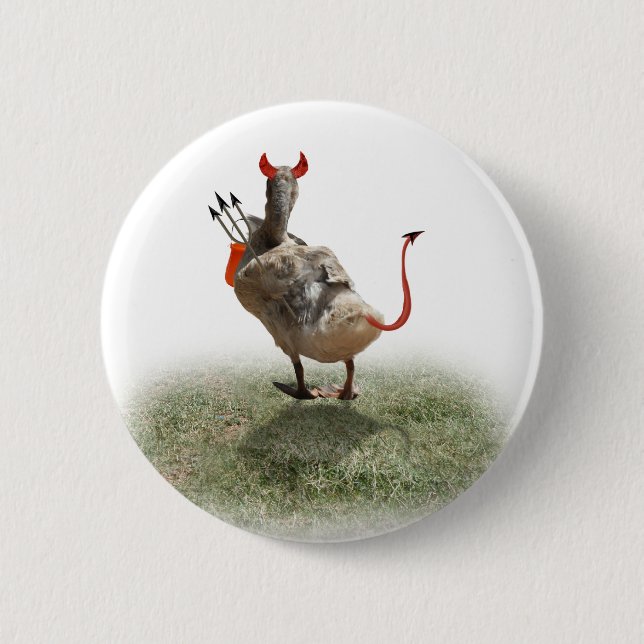 Little Devil Duck 6 Cm Round Badge (Front)