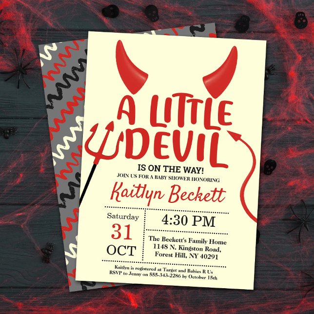 Little Devil Halloween Baby Shower Invitation (Creator Uploaded)