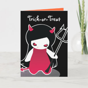 Little Devil Halloween Card for kids