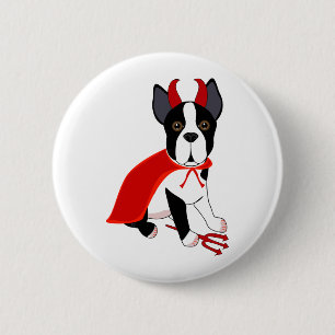 Little Devil Halloween Dog 6 Cm Round Badge