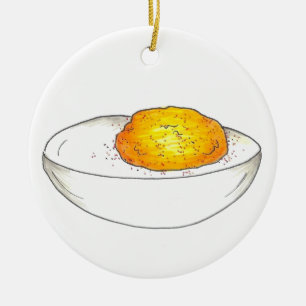 Little Devil Picnic Style Deviled Pickled Egg Ceramic Ornament