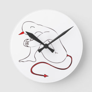 Little Devil Round Clock