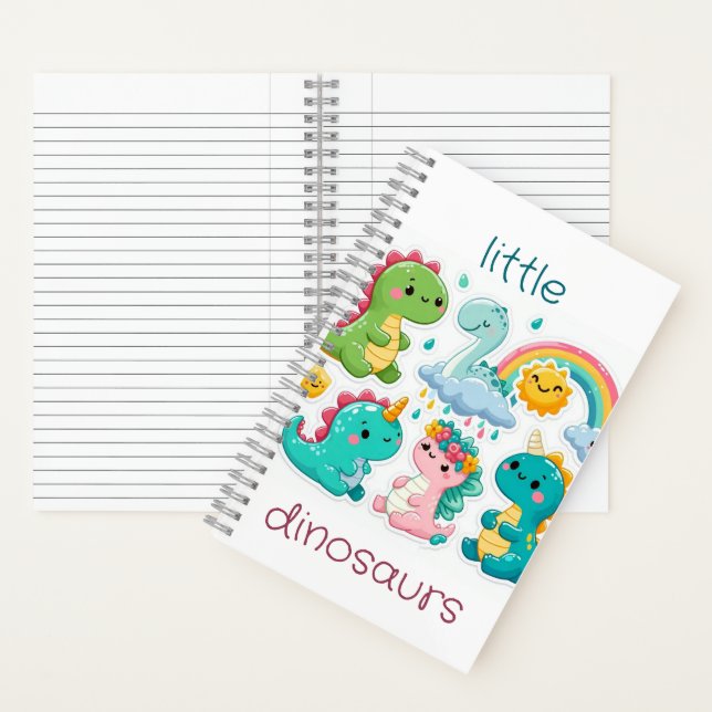  little DIANOSAUR , CUTE DIANOSAUR Spiral Notebook (Inside)