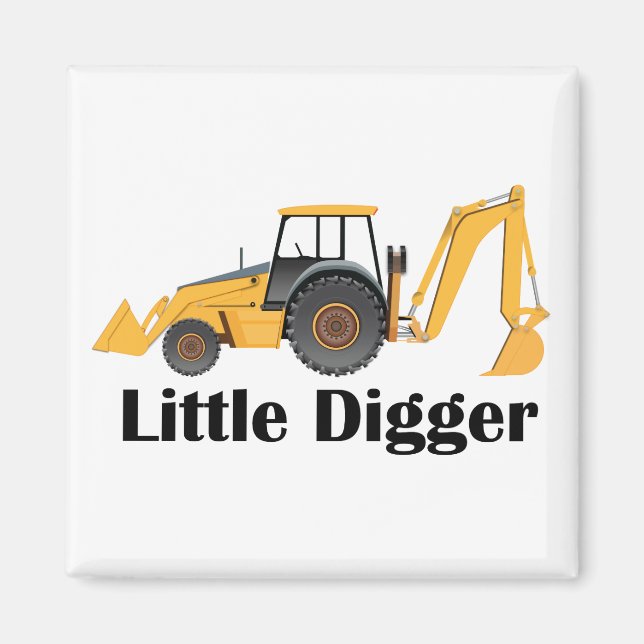 Little Digger - 2 Inch Square Magnet Magnet (Front)