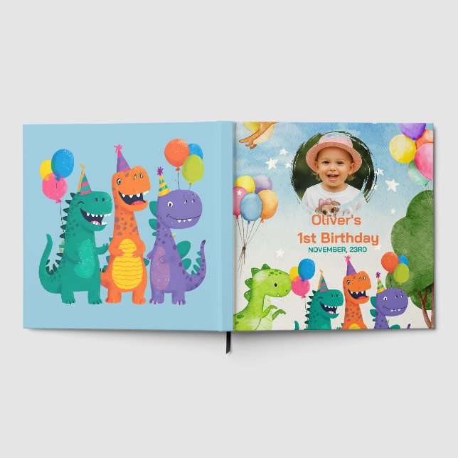 Little Dino 1st Birthday Guest Book (Full)