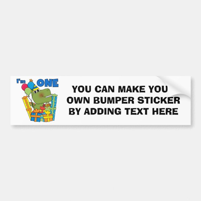 Little Dino 1st Birthday T shirts and Gifts Bumper Sticker (Front)