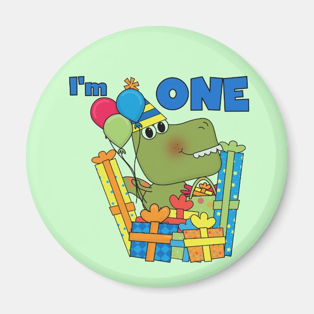 Little Dino 1st Birthday T shirts and Gifts Magnet (Front)
