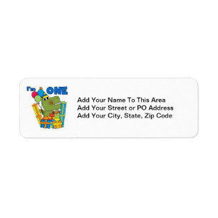 Little Dino 1st Birthday T shirts and Gifts Return Address Label