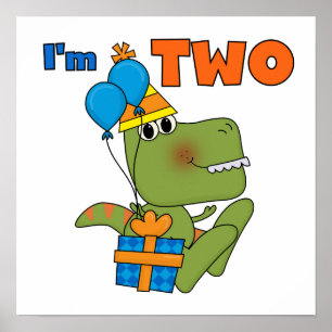Little Dino 2nd Birthday Tshirts and Gifts Poster