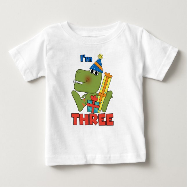 Little Dino 3rd Birthday Tshirts and Gifts (Front)