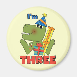 Little Dino 3rd Birthday Tshirts and Gifts Magnet