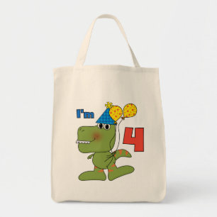 Little Dino 4th Birthday Tshirts and Gifts Tote Bag