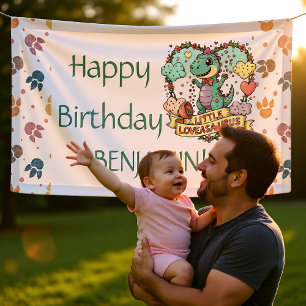 Little Dino Birthday Personalized Banner