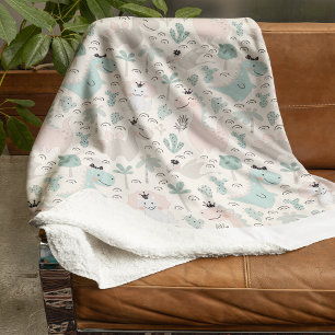 Little Dino Delight Fleece Blanket