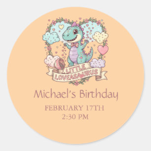 Little Dino Kid's Birthday Classic Round Sticker