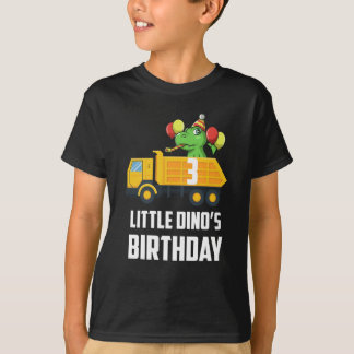 Little dino's birthday, 3 years old teen boy gift T-Shirt