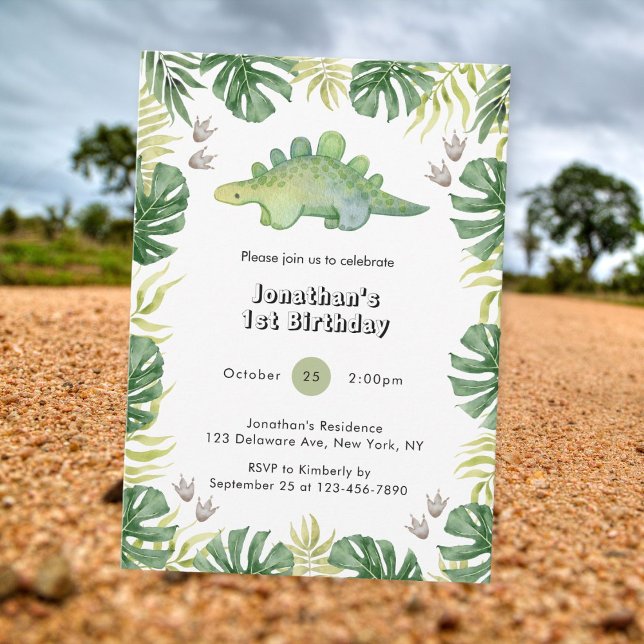 Little Dinosaur 1st Birthday Invitations (Creator Uploaded)