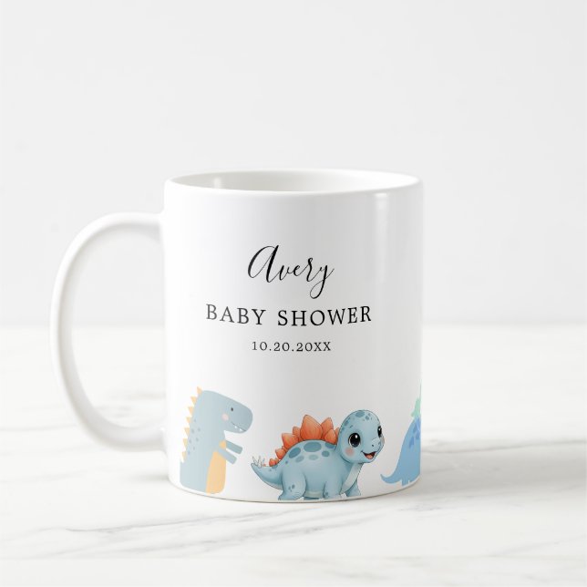 Little Dinosaur Cute Baby Shower Coffee Mug (Left)