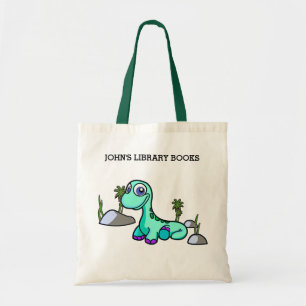 Little Dinosaur Library Books Budge Tote Bag