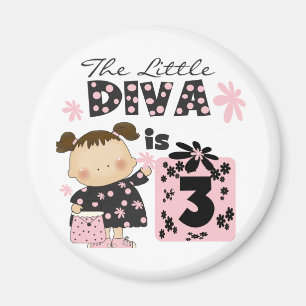 Little Diva 3rd Birthday Tshirts and Gifts Magnet