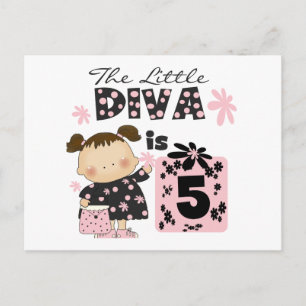Little Diva 5th Birthday Tshirts and Gifts Postcard