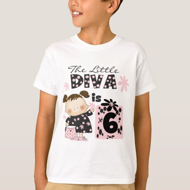 Little Diva 6th Birthday Tshirts and Gifts (Front)