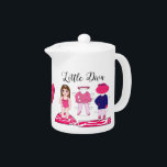 "Little Diva" Teapot<br><div class="desc">Matching paper plates and napkins availble! Other fun designs and products with DIVAtude created by Lady Denise at www.zazzle.com/LadyDenise</div>