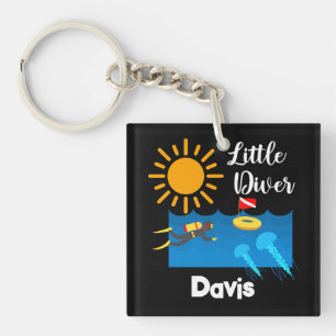 Little Diver with Jelly Fish - Acrylic Keychain