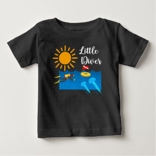 Little Diver with Jelly Fish - Baby Fine Jersey T- T-Shirt