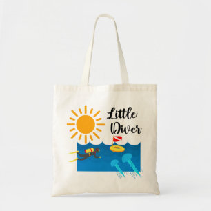 Little Diver with Jelly Fish - Budget Tote Bag