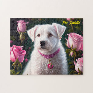 Little Dog And Rose Collection Jigsaw Puzzle