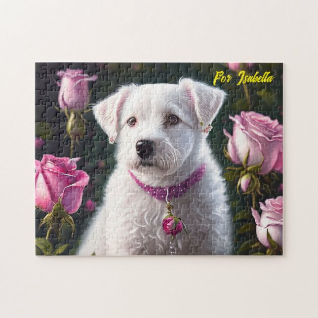 Little Dog And Rose Collection Jigsaw Puzzle (Horizontal)