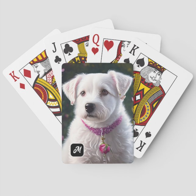Little Dog And Rose Collection Playing Cards (Back)