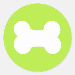 Little Dog Bone Olive 3 inch Classic Round Sticker
