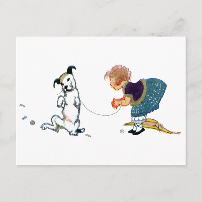 Little Dog Dancing Jig for Girl Postcard (Front)