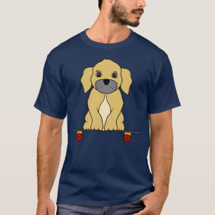 Little dog is sitting on a skateboard T-Shirt