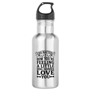 Little Dog Love You Vintage Typography Design_1 532 Ml Water Bottle