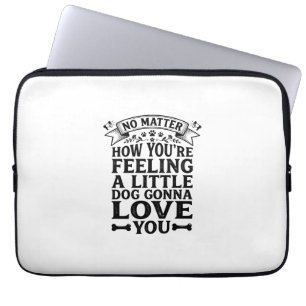 Little Dog Love You Vintage Typography Design_1 Laptop Sleeve