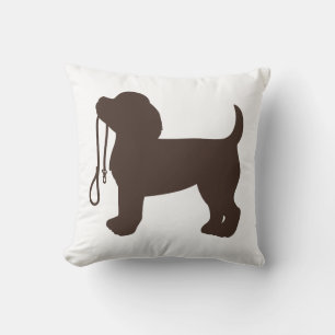 Little dog silhouette - Choose background colour Cushion