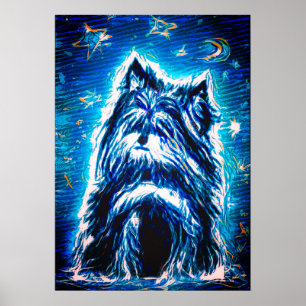 Little Doggy in blue Poster
