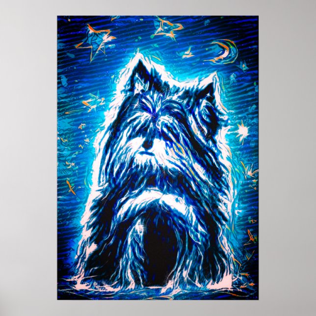 Little Doggy in blue Poster (Front)