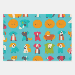 Little Dogs Wrapping Paper Sheet