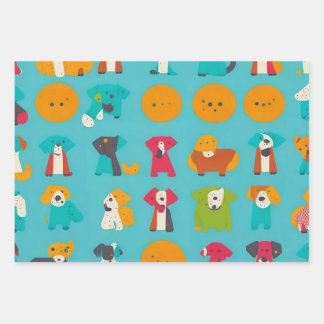 Little Dogs Wrapping Paper Sheet