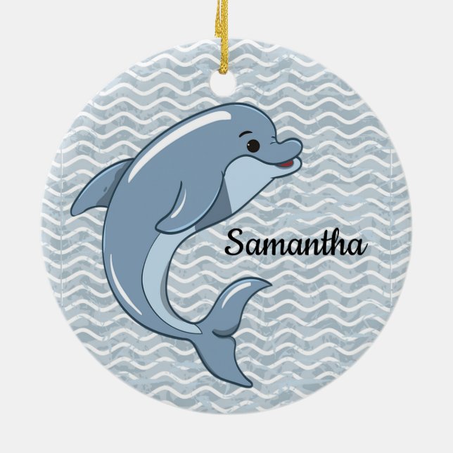 Little Dolphin Design Ornament (Back)